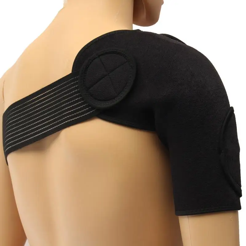 

Single Shoulder Brace Support Strap Wrap Belt Adjustable Pad Sports Elastic Band Pad Shoulder Care Bandage Black Single Arm Belt