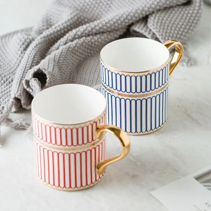 

Scandinavian Light Gold Luxury Ceramic Mug British Style Gift Water Cup Afternoon Tea Cup Couple Coffee Cup Cups and Mugs