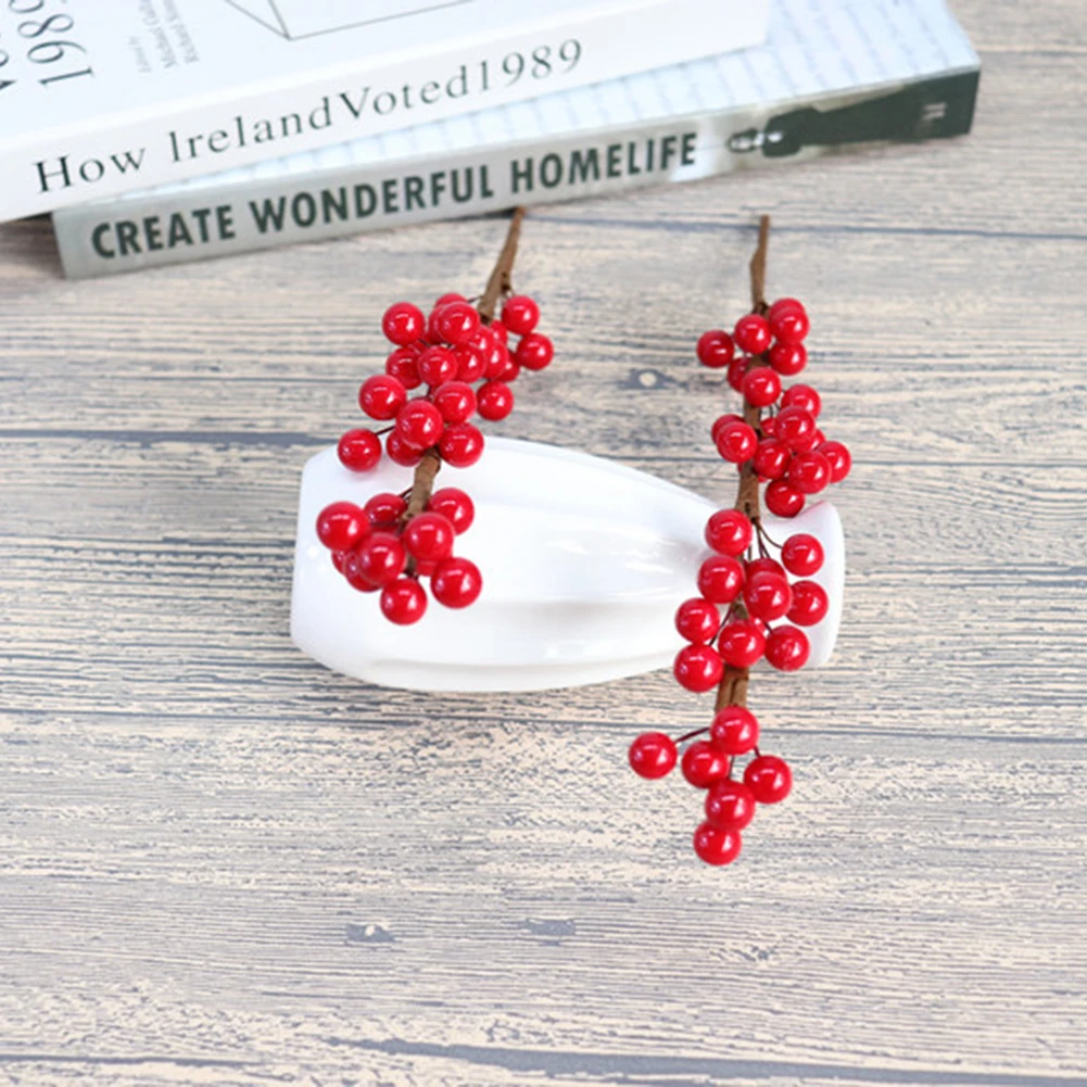 Рождественские ягоды искусственная сосна конус красные фрукты для рождества