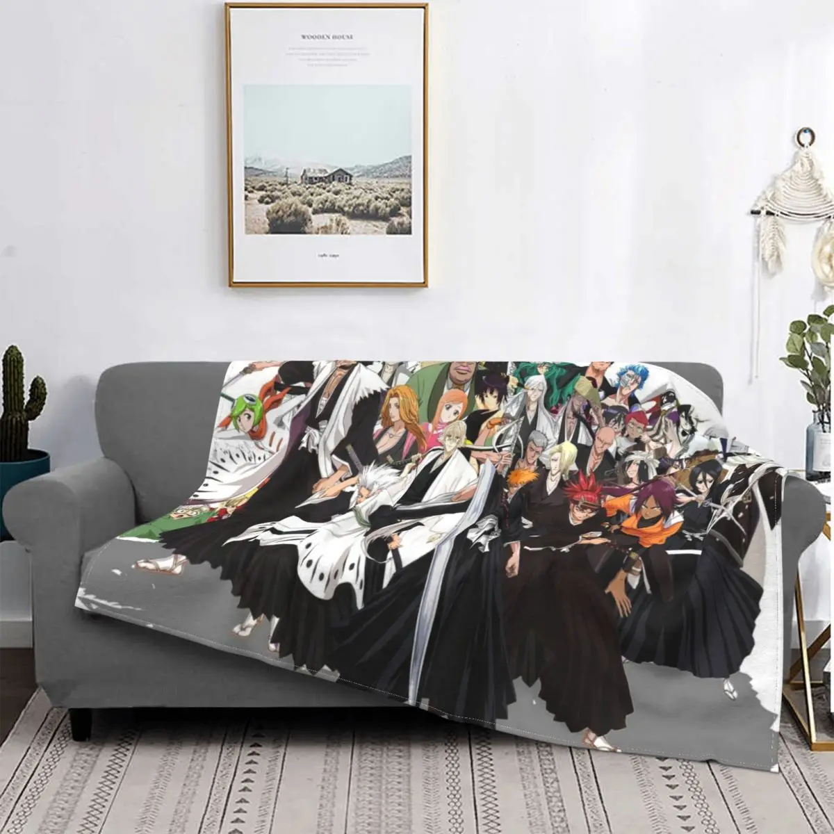 

Manta de franela с рисунком комиксов Young, de tejido polar y acogedora colcha suave, con lejia, Kurosaki, Ichigo