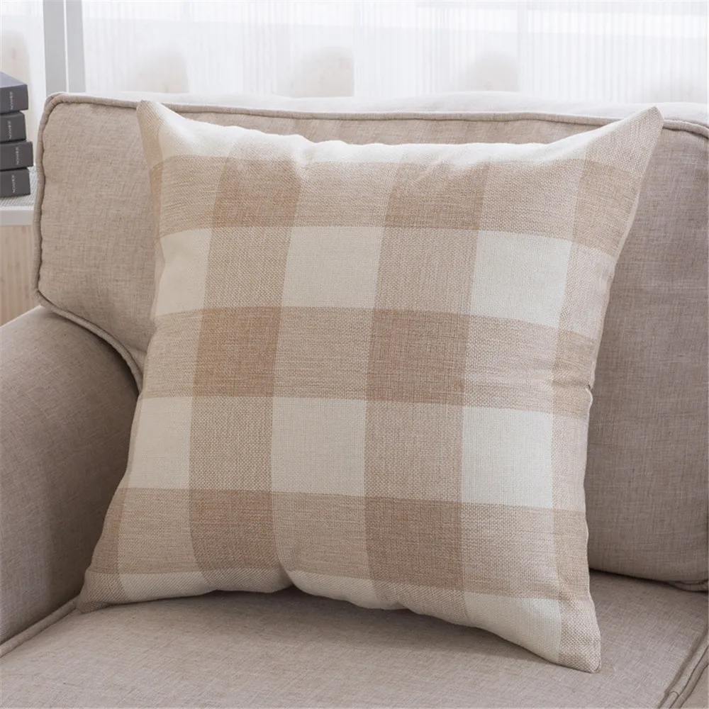 Модный чехол в клетку для дивана кровати домашний декор 45x45 подушки украшение