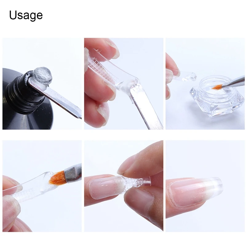 

6PCS Poly Extention Gel Set Nail Art French Nail Art Clear Camouflage Color Nail Tip Form Crystal UV Gel Slice Brush
