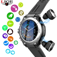 lige smart watches wireless bluetooth headset call new men smartwatch tws earphone sport fitness bracelet for xiaomi huawei ios