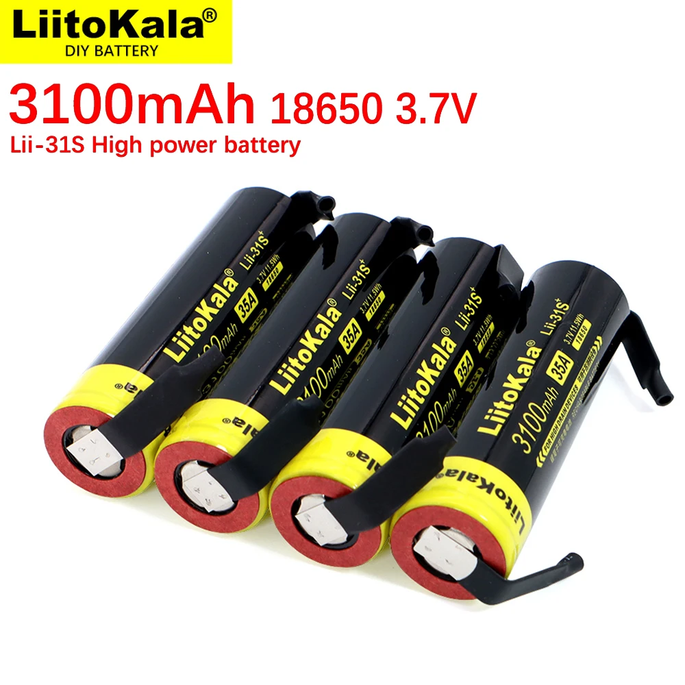 Подлинный / оригинальный новый LiitoKala Lii-31S 18650 аккумулятор 3 7 В литий-ионный 3100 мА 35A