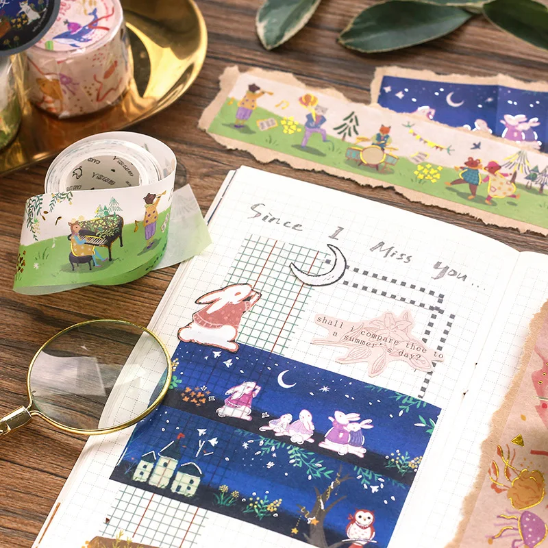 Forest Story Meething Washi Tape Craft Decorative Masking Diy Adhesive Scrapbook Sticker |