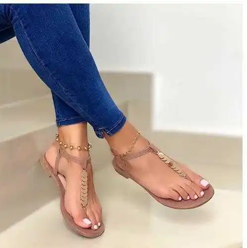 

Summer 2020 new clip toe flat bottom 40-43 casual sandals