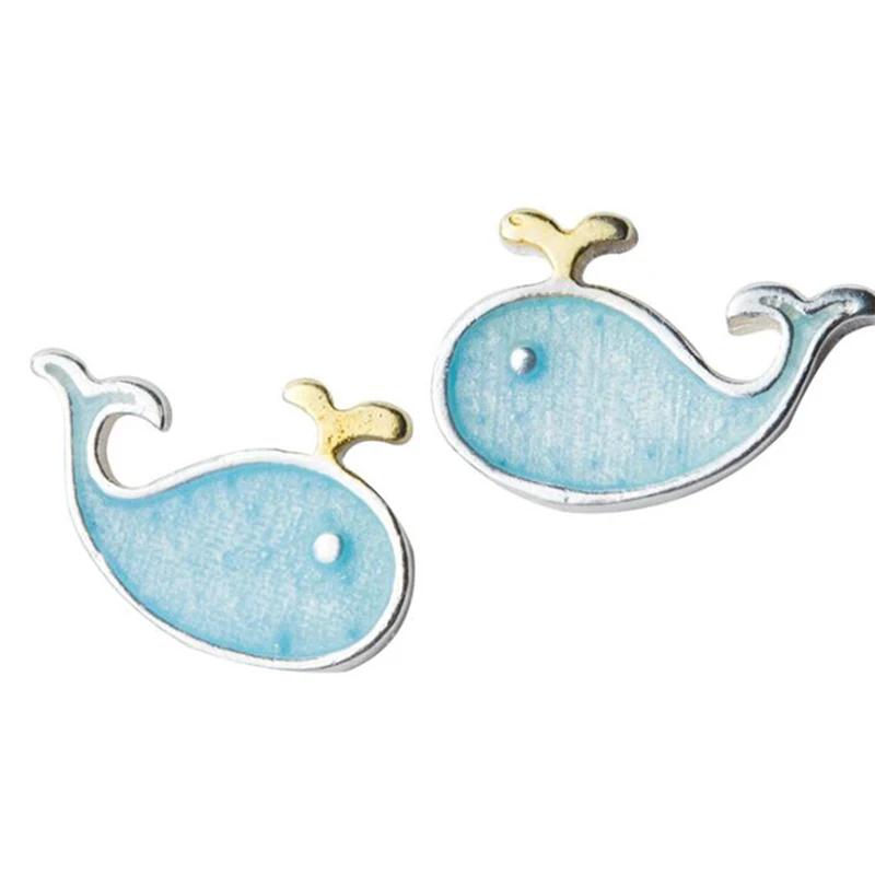 

Женские серьги-гвоздики из серебра 100% пробы с синим симметром, 9 х6 мм