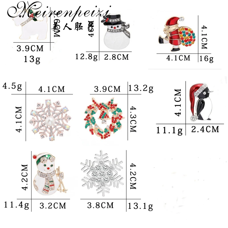Meirenpeizi Merry Christmas Броши Булавки милый Санта Клаус шляпа перчатки колокольчики носки пончики Конфета Эмаль Булавка значки брошь
