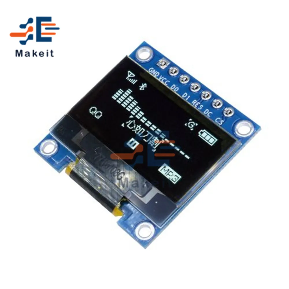 Светодиодный модуль O 0 96 дюйма 7-контактный 128X64 IIC I2C Communicate SPI серийный Белый Синий