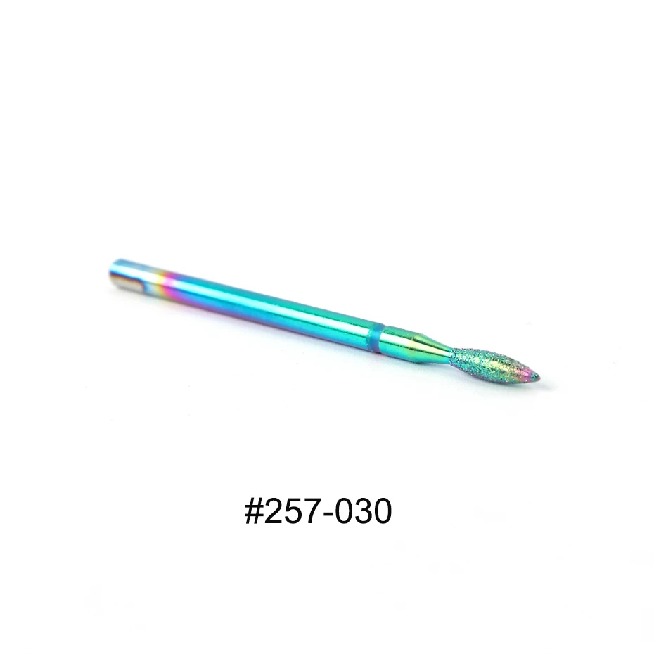 257-030 1 шт. радужные стальные сверла для ногтей, алмазные сверла, карбидные фрезы, электрические маникюрные сверла машины, аксессуары, инструмент BE1514 - Цвет: 257-030