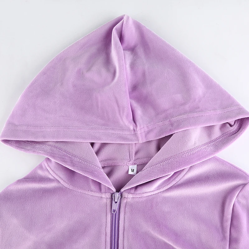 

YICIYA Winter Fashion Zipper Coat Ladies Skinny Streetwear Purple Casual Long Sleeve Cropped Jacket Women Pocket Autumn Overcoat