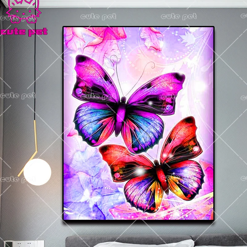 

5D Diamond Painting Color butterfly Full Diamond Embroidery Pattern Rhinestones Needlework DIY Mosaic decor Cross Stitch animal