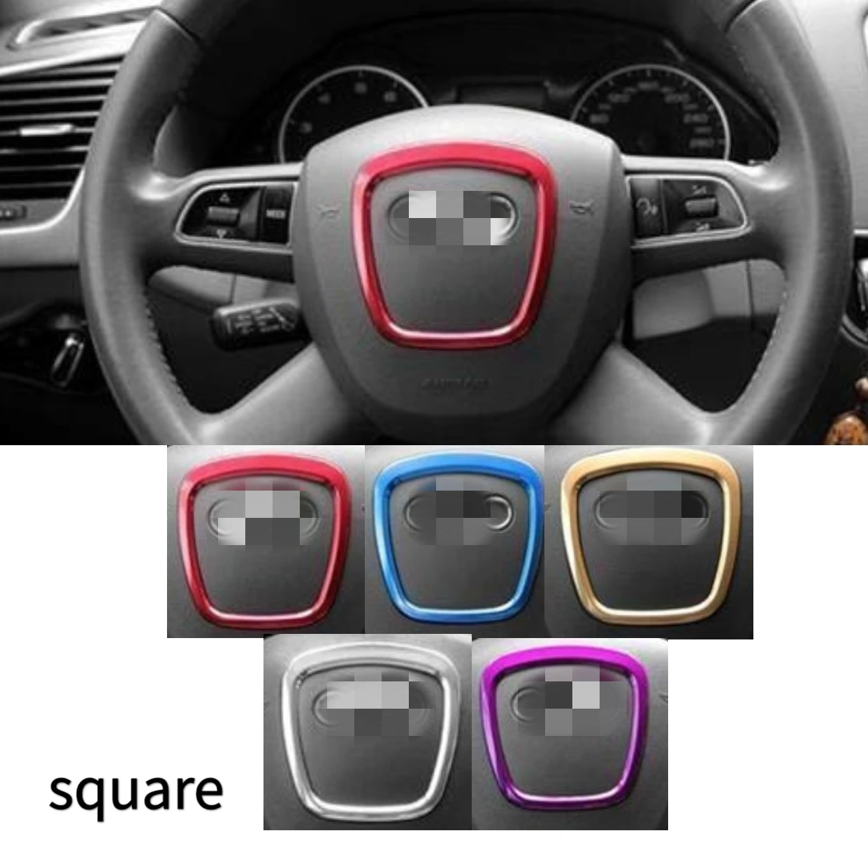 

Car Styling steering wheel center logo Covers Stickers Trim for Audi A4LB6 B7 B8 A6 C6 A5 Q7 Q5 A3 8P S3 Interior Accessories