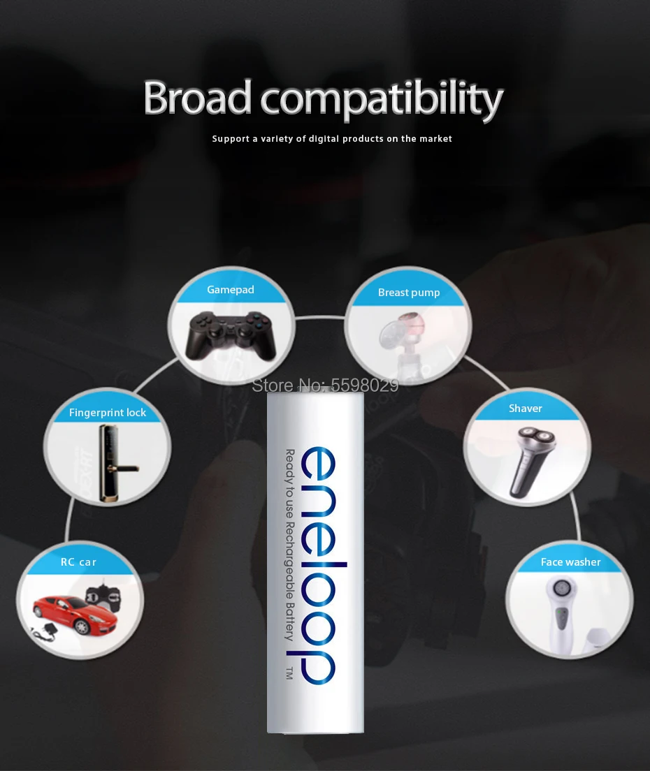 20 шт. Eneloop panasonic оригинальный AA перезаряжаемый аккумулятор 1 2 в 1900 мАч