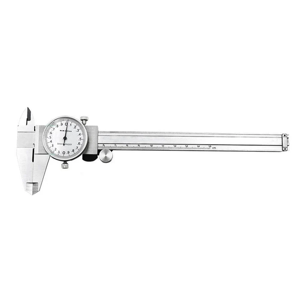 

Dial Vernier Caliper 0-150mm Shock-proof mm inch Gauge Carbon Steel Diameter Thickness Micrometer DIY Resettable Ruler