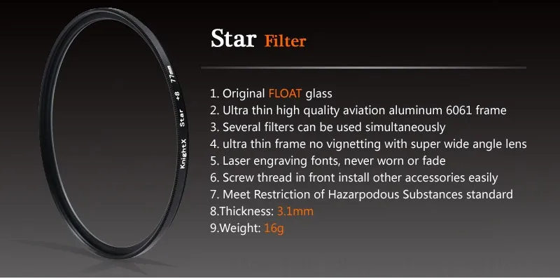 KnightX FLD UV ND Star фильтр для объектива камеры для canon sony nikon 49 52 55 58 62 67 72 77 мм d5300 набор цветов Фотография 2000d