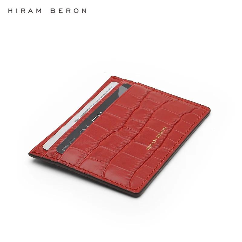 Роскошный подарок на день рождения Hiram Beron красный держатель для карт и ремешок