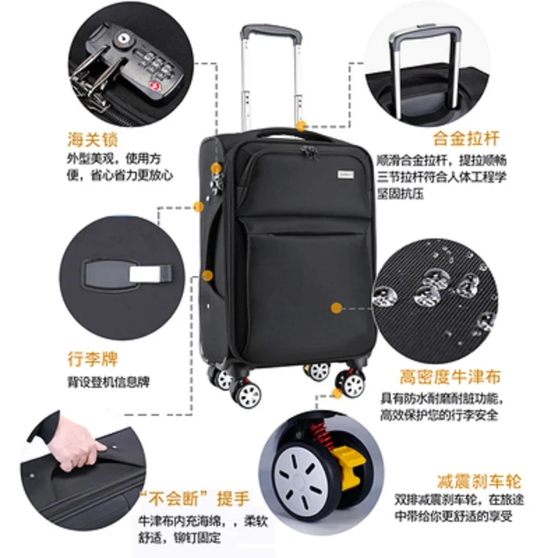 Высококачественный деловой чемодан на колесиках из ткани Оксфорд высокой