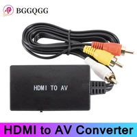 bggqgg hdmi to av converter hdmi to video audio adapter supports palntsc compatible for apple tv dvd blu ray player hd box