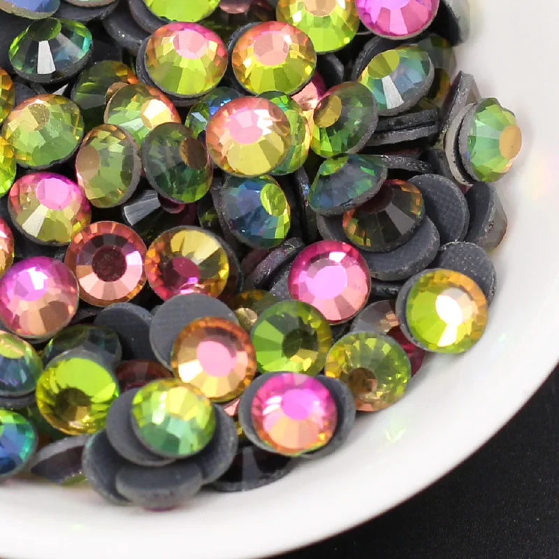 SS6 SS30 Стразы радужные стразы с горячей фиксацией плоской задней частью