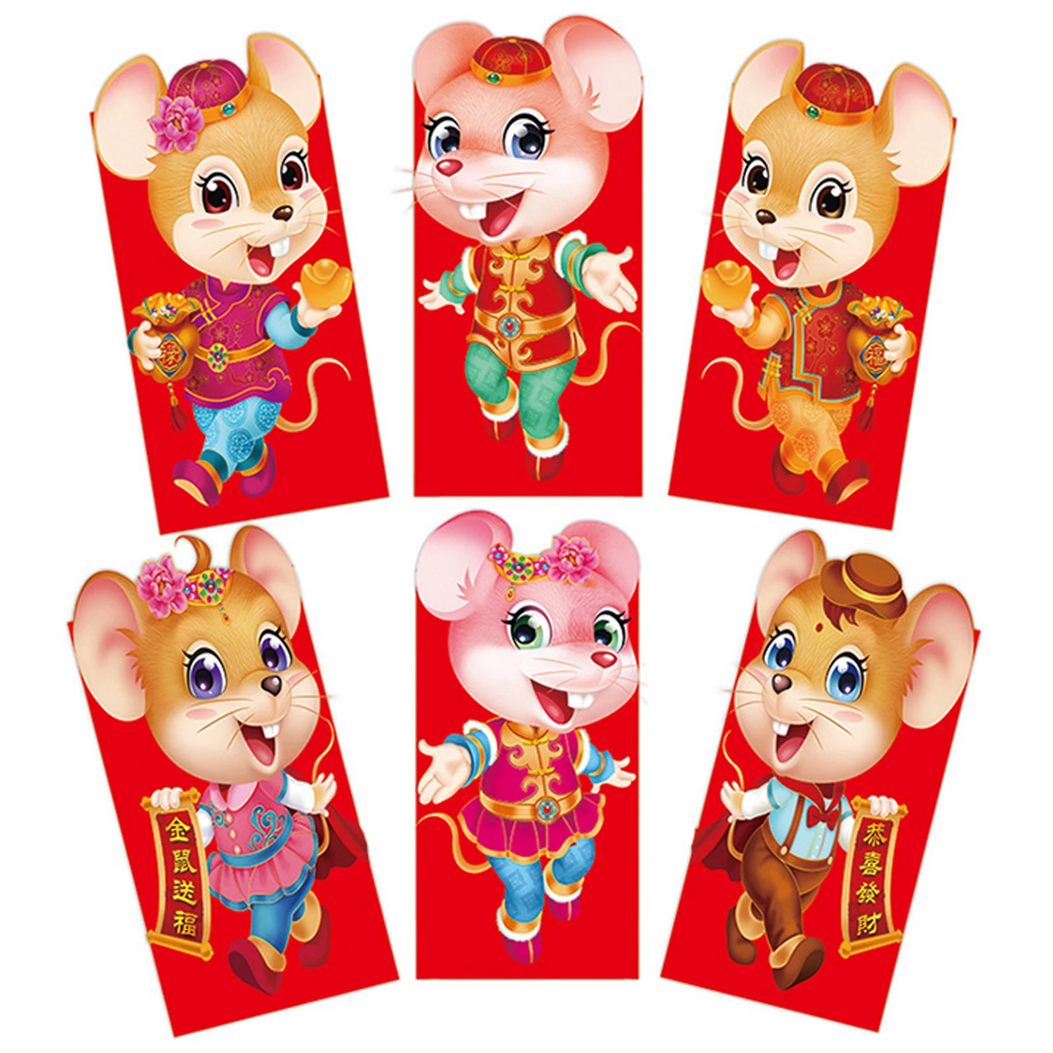 Behogar 18 шт. китайский Новый год красный конверт Lucky 2020 года бело-серые кисточки Hong Bao