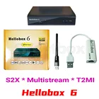 Hellobox 6 спутниковый ресивер Поддержка H.265 HEVC T2MI USB WiFi авто Powervu Biss Cline Newcamd Comptatible V5 Plus Hellobox6