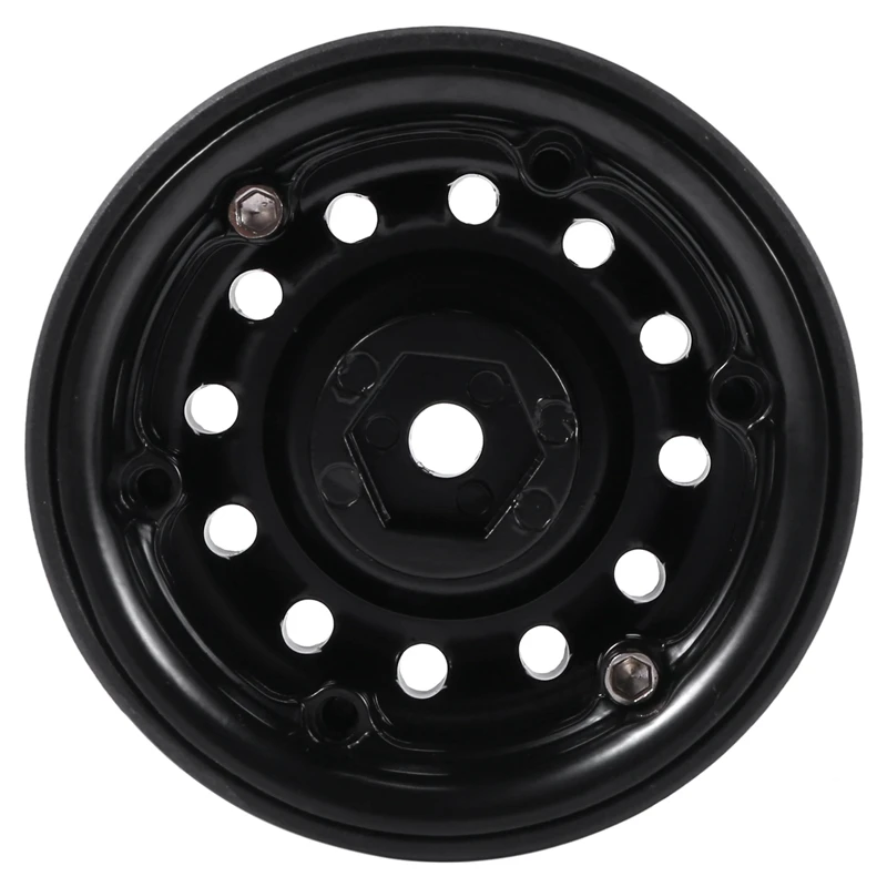 

4Pcs Metal 1.9Inch Beadlock Wheel Rim Hub for 1/10 Rc Crawler Car Axial Scx10 90046 Traxxas Trx4 Rc4Wd D90 D110 Tf2 12 small hol