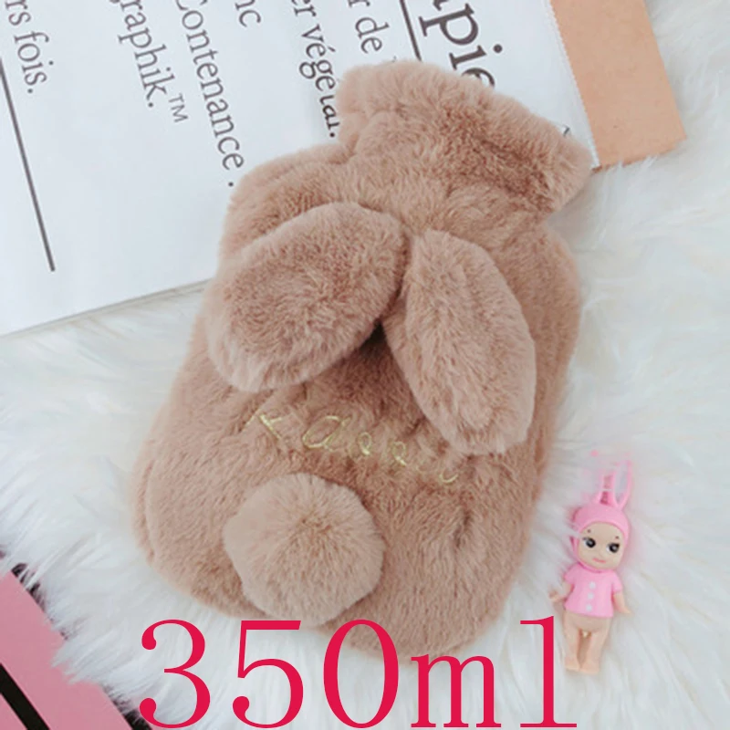 

Cute PVC Stress Pain Relief Therapy Hot Water Bottle Bag with Knitted Soft Cozy Cover Winter Warm Heat Reusable Hand Warmer