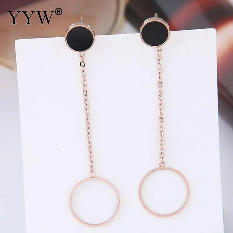 Модные женские серьги-капли из титановой стали Длинная подвеска с пончиком Jhumka