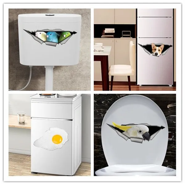 Съемные наклейки на стену 24 г западные тему кофе 3D разбитые ванная комната туалет