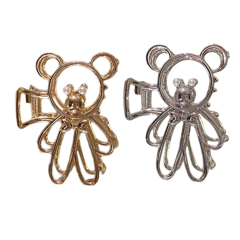 

40GC Novelty Hair Claw Clips Non Slip Metal Cute Bear Hair Jaw Clamps Hair Catch Barrettes Hair Accessories Hairgrip