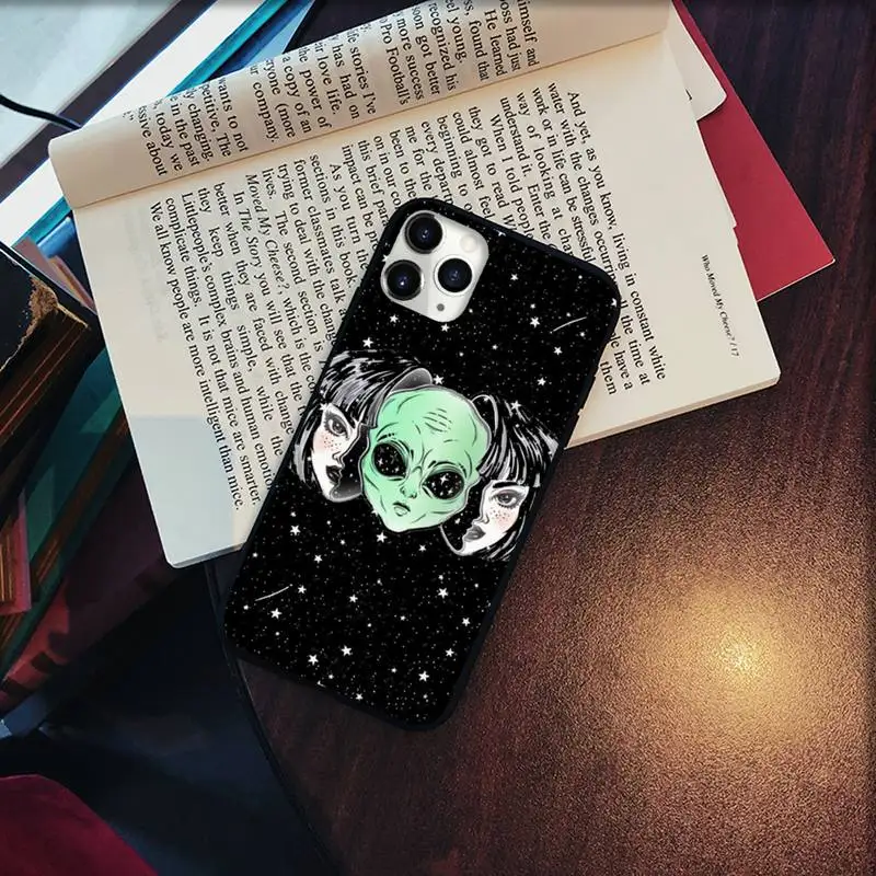 

Aesthetics Cute Cartoon alien space Phone Cases for iPhone 11 12 pro XS MAX 8 7 6 6S Plus X 5S SE 2020 XR Soft silicone