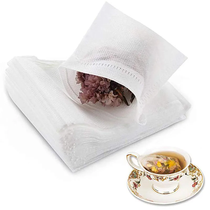 100 шт одноразовый чай для заварки мешки фильтрования чая пустые хлопок шнурок