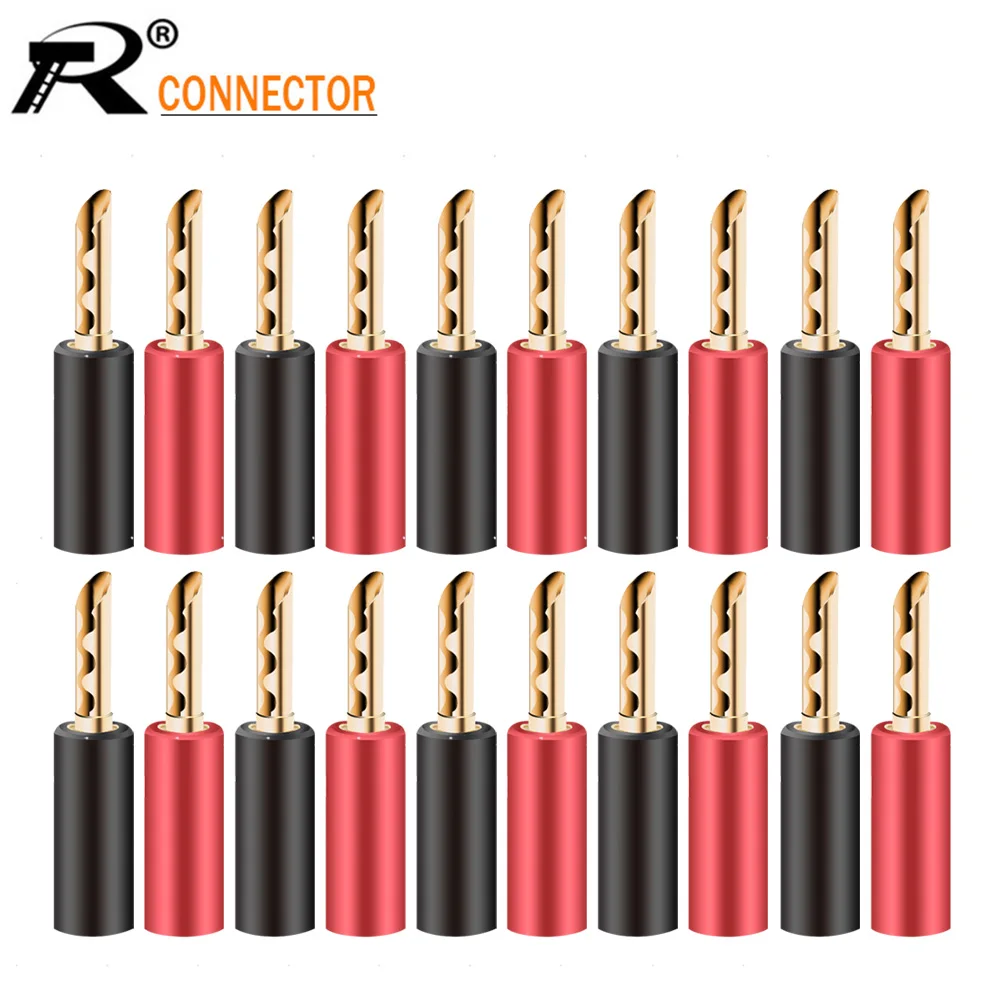 Parafuso tipo de Cabo Pces Áudio Alto-falante Parafuso Banana Plugues Conector Vermelho Preto Fio Pino Plug Conectores 20 4mm