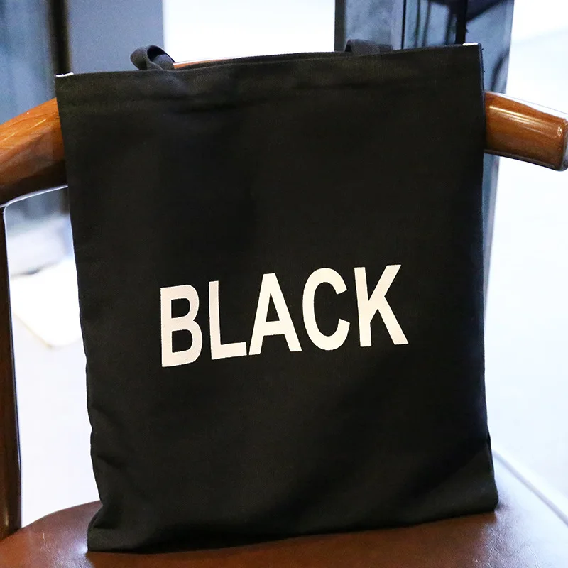 

Large-capacity simple printed canvas bag canvas bag art student multicolor shoulder bag reusable shopping bag book bag handbag