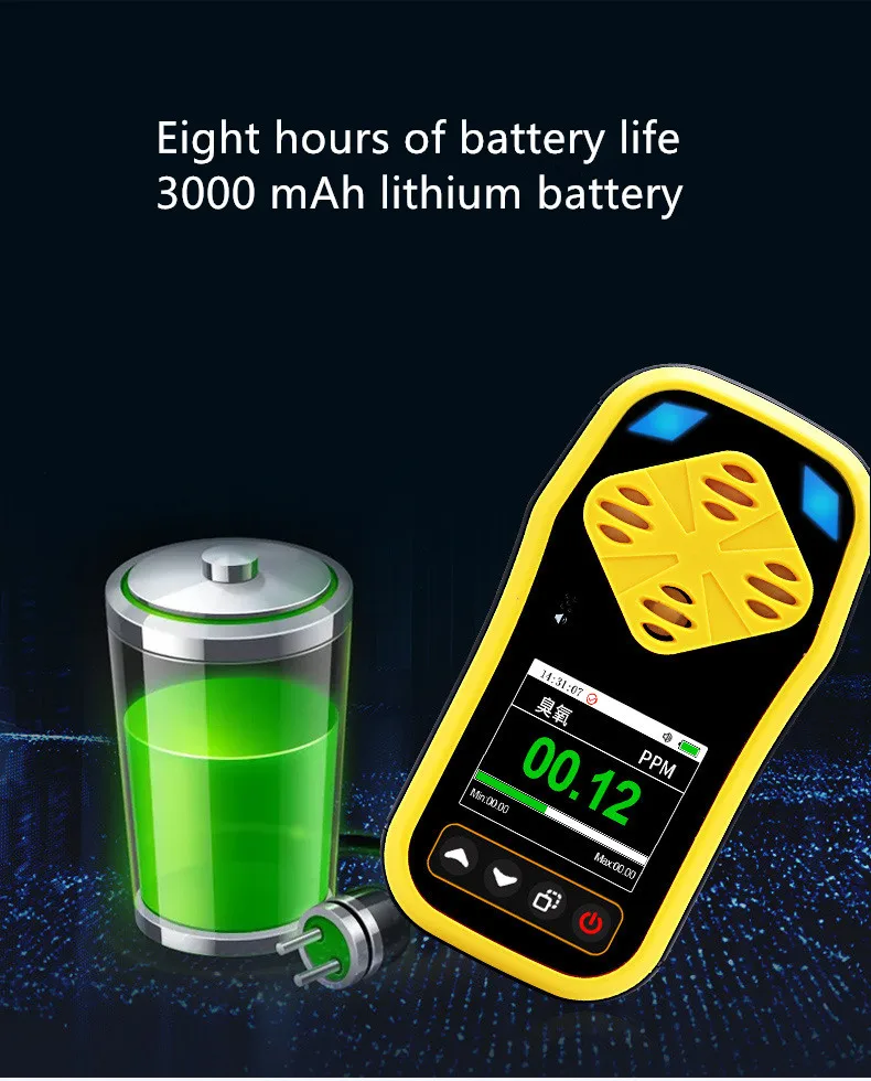 

Portable handheld ozone gas detector