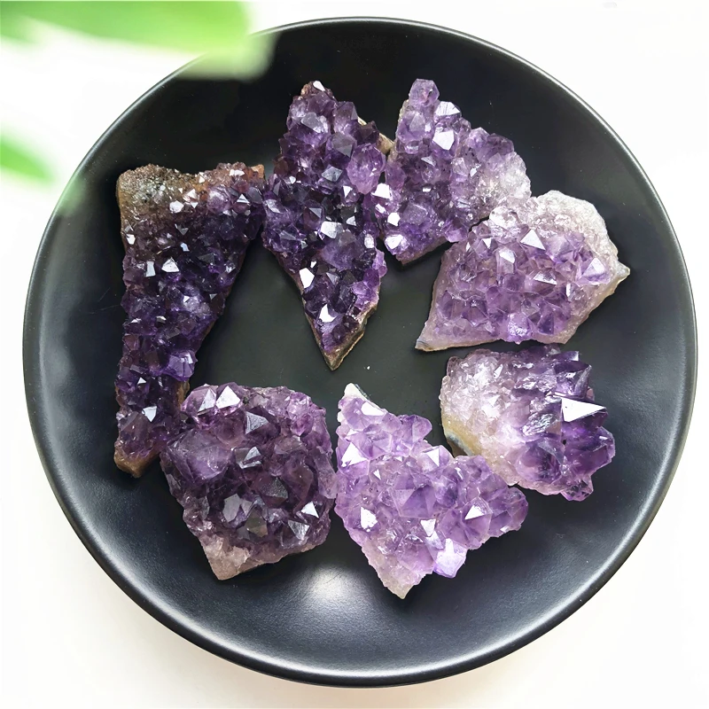 20-200 grams 1pc Natural Amethyst Druzy Geode Purple Crystal Quartz Cluster Specimen Crystals | Дом и сад