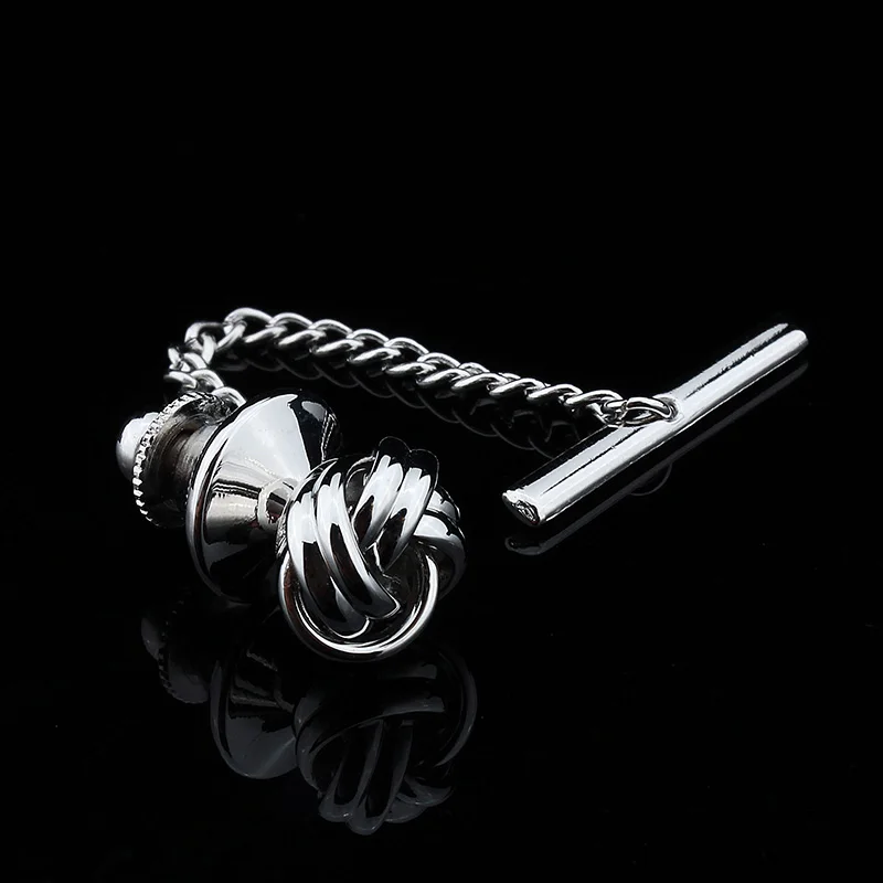Rhodium HAWSON металлический узел/фиксатор галстука с предохранителем булавка для галстука золото/розовое золото/имитация родиевое покрытие аксессуар бабочка подарок для мужчин - Окраска металла: Rhodium