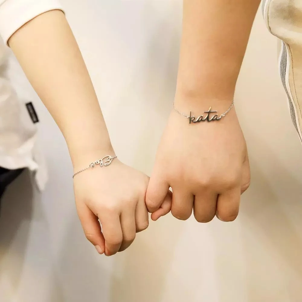 Sipuris Custom Name Bracelets With Crown For Women Girl Stainless Steel Customized Personalized Unique Bracelet Jewelry Children