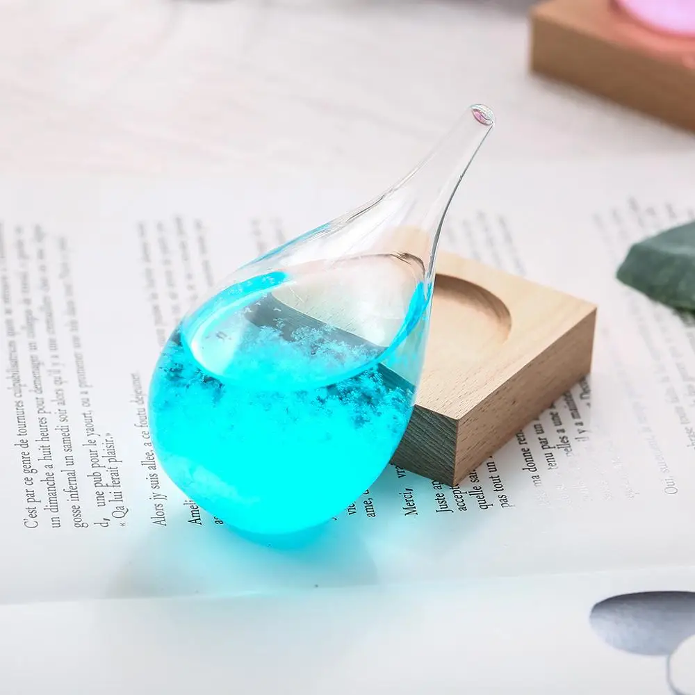 Барометр прозрачный стеклянный прогнозирующий прожектор в виде капли воды