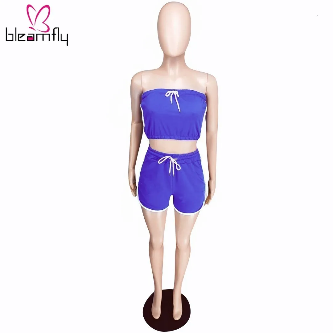 Новинка 2019 Женский Летний Топ без бретелек с радужными полосками и шорты
