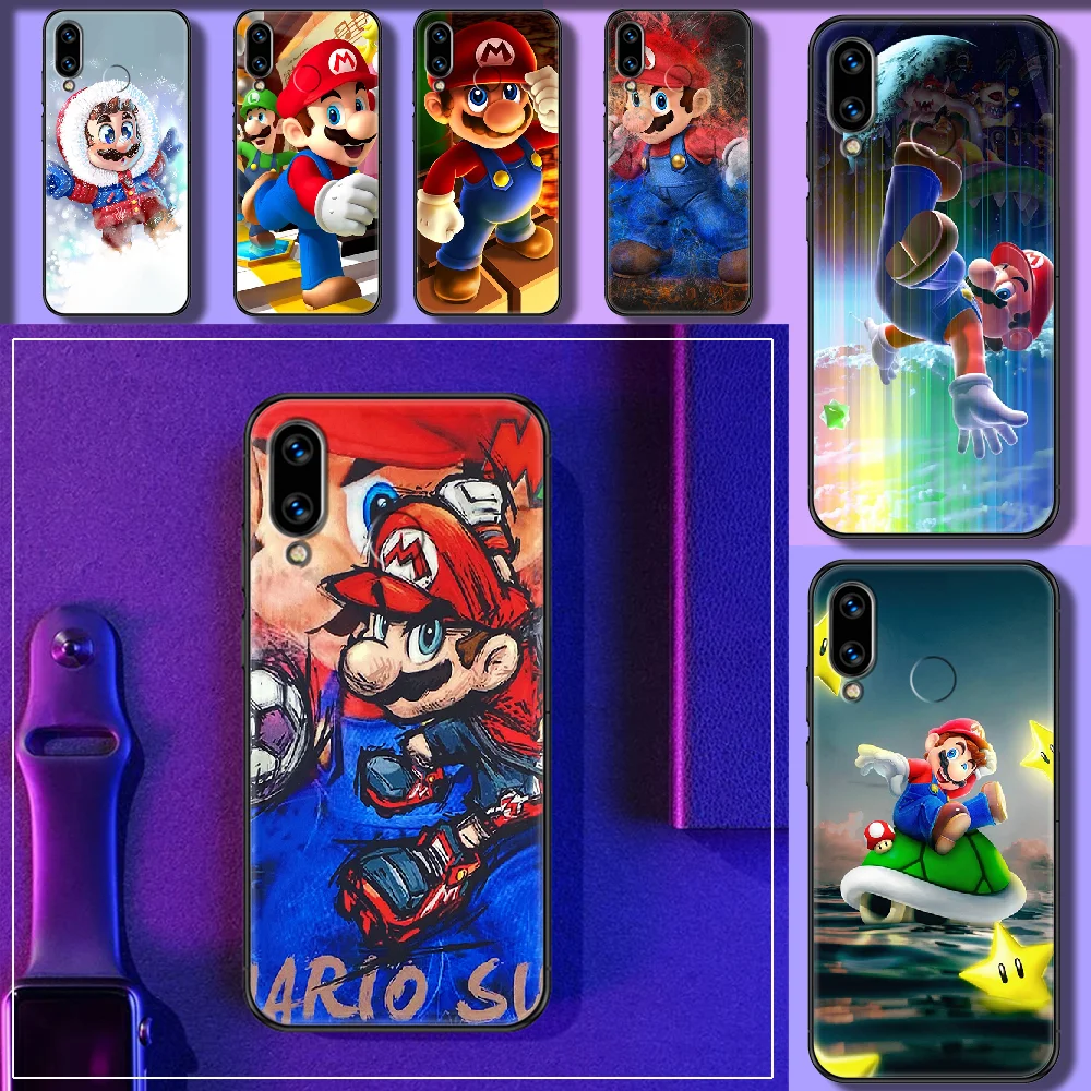 

Super Cute Marios Phone case For Huawei Honor 6 7 8 9 10 10i 20 A C X Lite Pro Play black silicone waterproof fashion shell soft