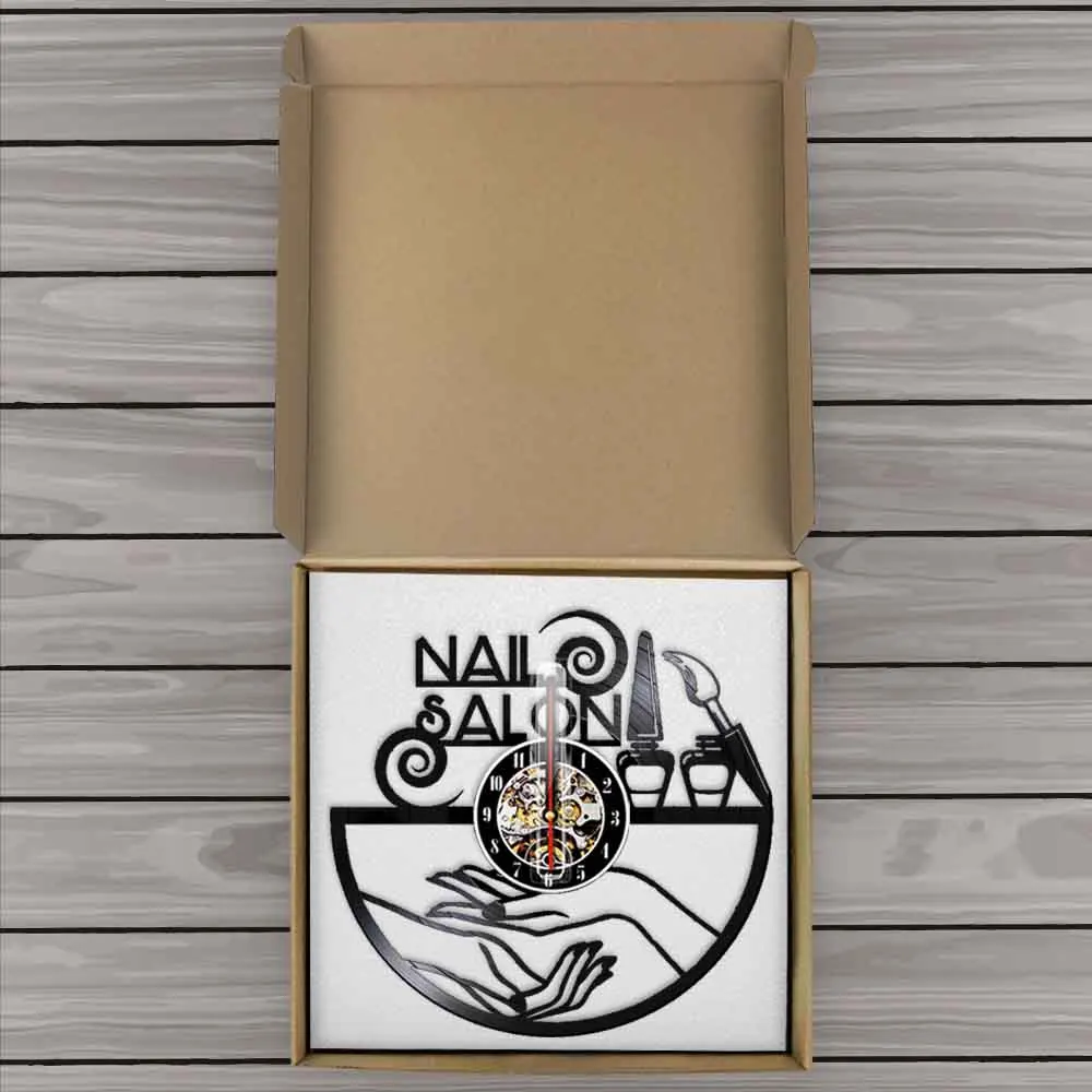 Виниловые настенные часы для салона красоты декор мебель дизайна ногтей