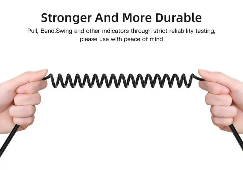 

Audio Cable 3.5mm Elbow Spring Retractable Extension Cord Audio Cable Male to Male Cable For Mobile Phone Computer Speakers