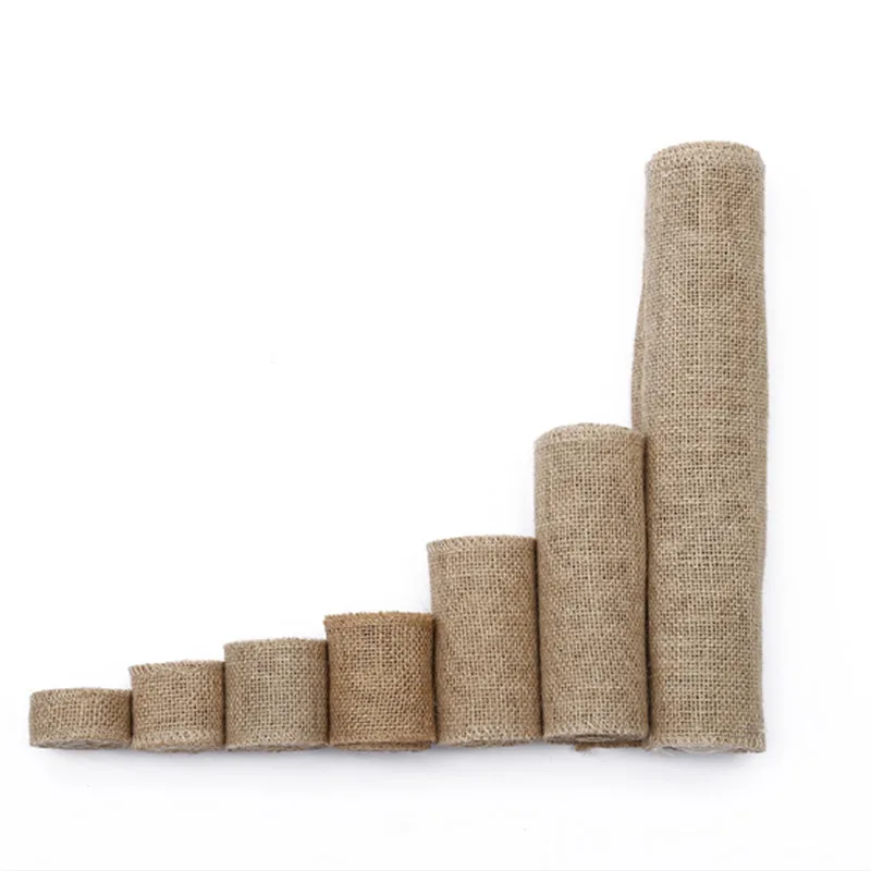 Свадебное украшение 1 м лента из натуральной джутовой мешковины в рулоне