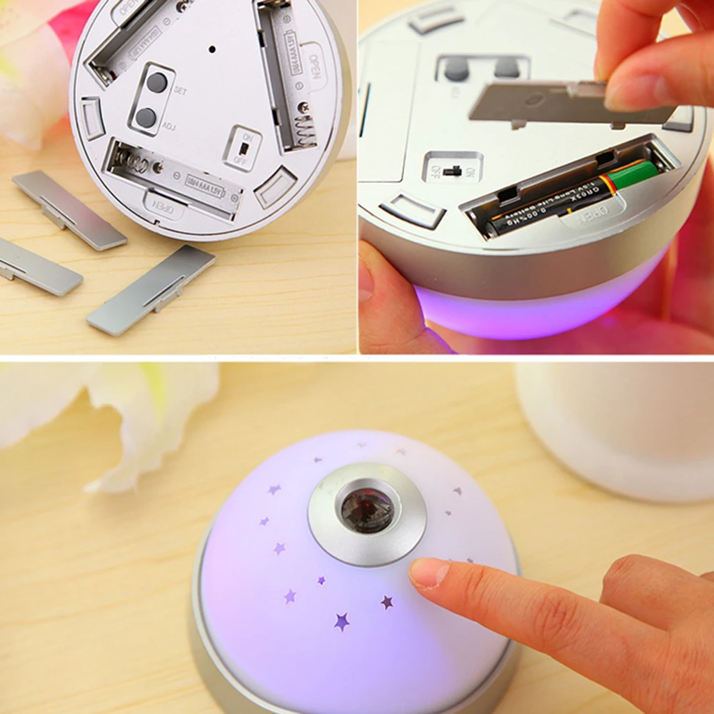 Цифровой светодиодный настольный светильник 1 шт. будильник звезда месяц время