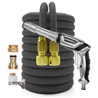 Новый растягивающийся садовый шланг 12, гибкая Волшебная труба, 150 футов, для мойки автомобиля под давлением, струйная вода пистолет-разбрызгиватель, мангира для сада