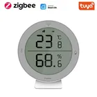 Датчик температуры и влажности Tuya ZigBee, комнатный гигрометр, термометр работает с Alexa Google Home