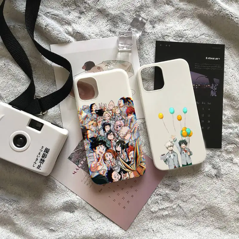 

Katsuki Bakugo My Hero Academia Phone Case Candy Color for iPhone 6 7 8 11 12 s mini pro X XS XR MAX Plus