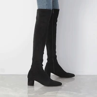 three color womens knee high boots 2020 autumn and winter round toe thick heel womens shoes sexy womens boots size 34 42